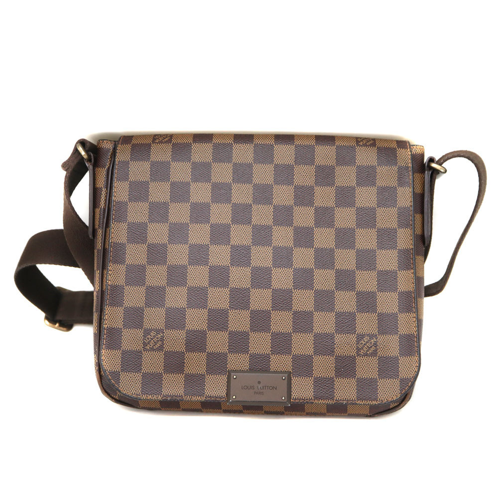 LOUIS VUITTON District Shoulder Bag Damier Canvas Ebene Brown LV